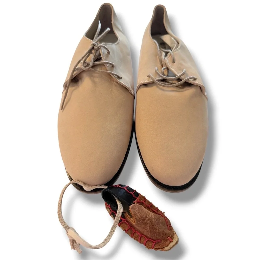 Aintap Barefoot Tan Leather Minimalist Dress Shoes Sz M7.5 W8.5 Handmade Turkey